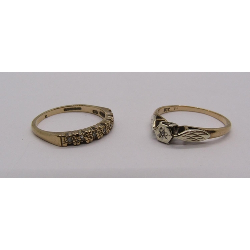 268 - Two 9ct diamond set rings, 3.3g total