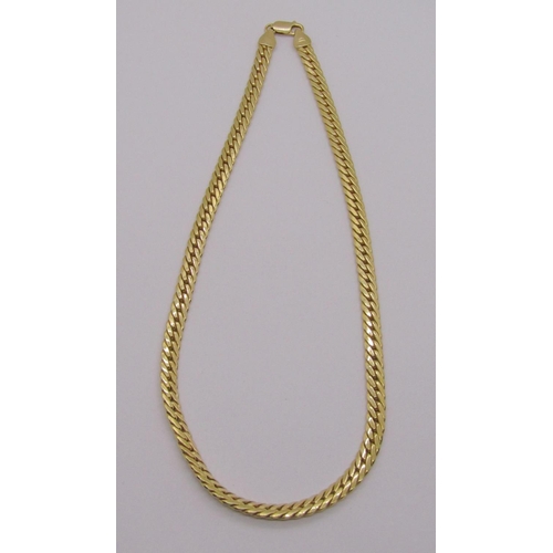 273 - 18ct flat curb link collar necklace, 28.3g