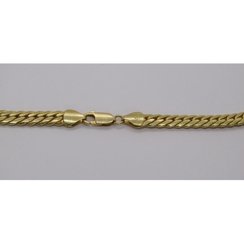 273 - 18ct flat curb link collar necklace, 28.3g