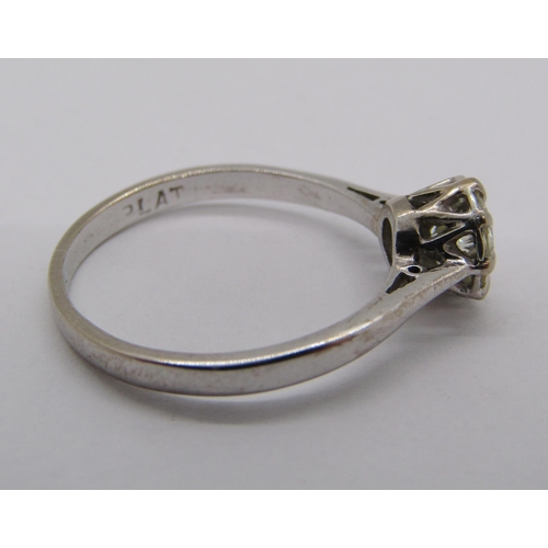 282 - Platinum diamond solitaire ring, 0.85cts approx, size O, 2.8g