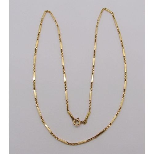 285 - 18ct bar link chain necklace, 8.2g