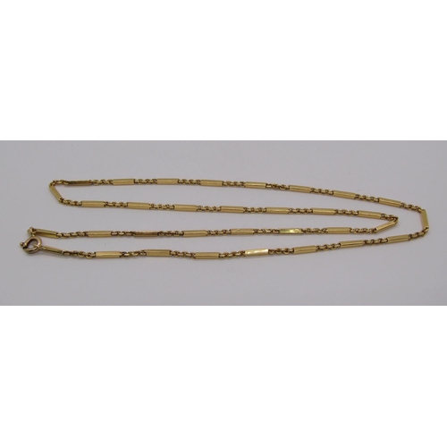 285 - 18ct bar link chain necklace, 8.2g