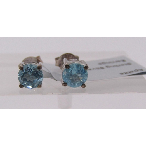 310 - Group of apatite jewellery comprising a 9ct white gold cluster ring, pair of 9ct apatite and white s... 