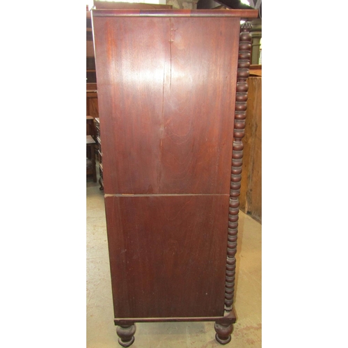 1280 - A substantial Victorian mahogany two sectional bedroom chest of four long and two short graduated dr... 