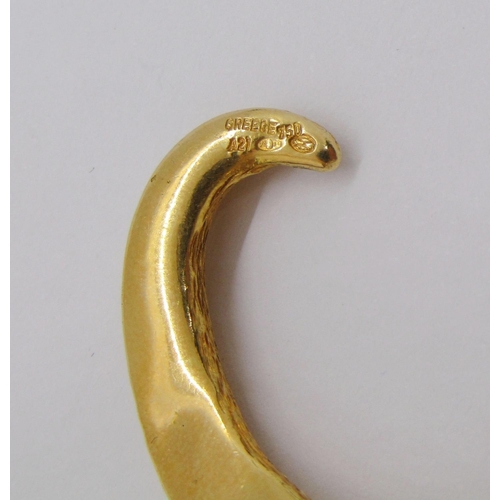 314 - Greek 18ct novelty bangle in the form of a coiled snake, stamped 'Greece 750 A21' to tail, 32.2g