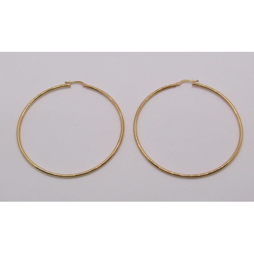 324 - Large pair of 9ct hoop earrings, 2.5g