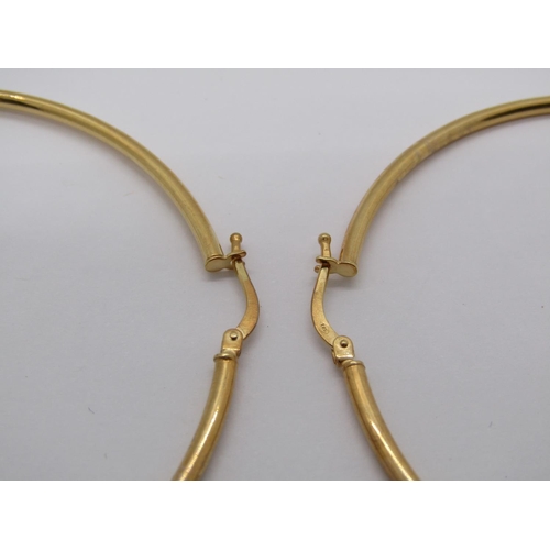 324 - Large pair of 9ct hoop earrings, 2.5g