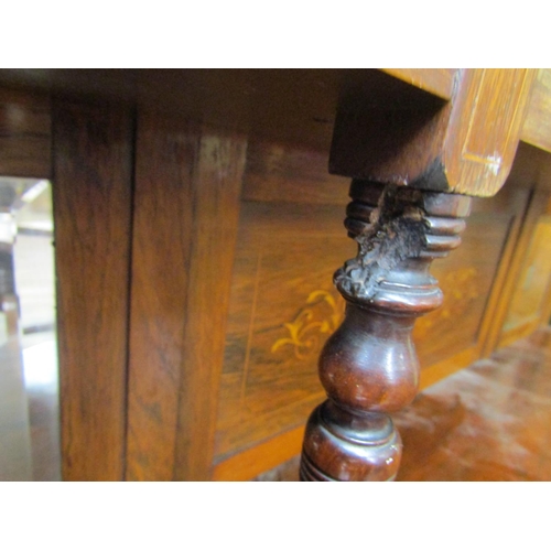 1598 - An inlaid Edwardian rosewood chiffonier, the lower section enclosed by an arrangement of cupboards a... 