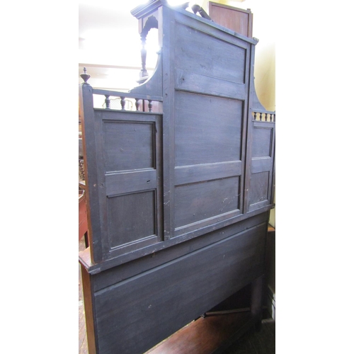 1598 - An inlaid Edwardian rosewood chiffonier, the lower section enclosed by an arrangement of cupboards a... 