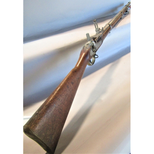 801 - An Enfield 2 Band British Military rifle 1860 131cm long.