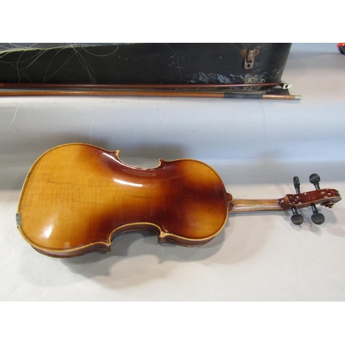 809 - A violin, in need of restoration, bearing the label inside, Antonius Stradivarius Cremonensis Anno 1... 