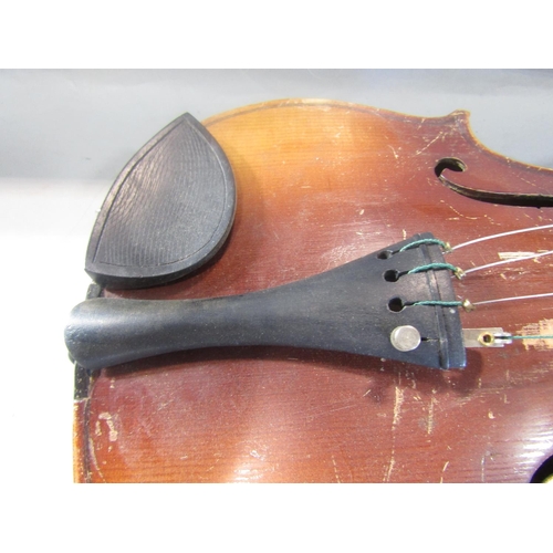 809 - A violin, in need of restoration, bearing the label inside, Antonius Stradivarius Cremonensis Anno 1... 