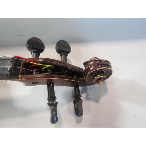 809 - A violin, in need of restoration, bearing the label inside, Antonius Stradivarius Cremonensis Anno 1... 