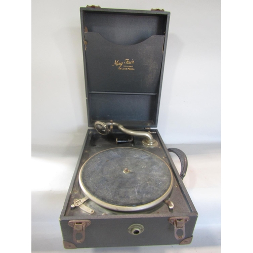 812 - A vintage May-Fair Deluxe Model wind up gramophone.