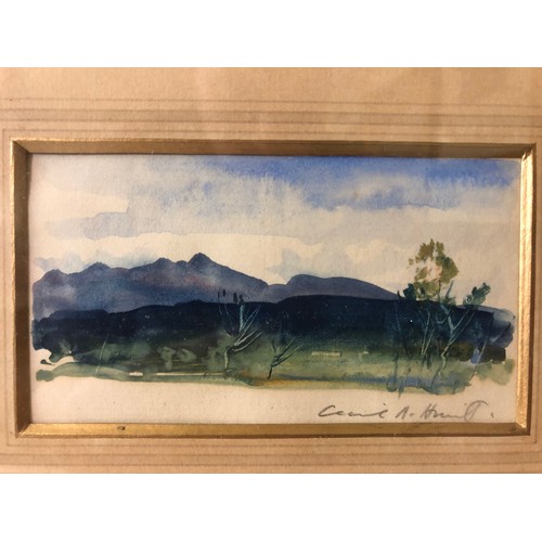 911 - Cecil Arthur Hunt (1873-1965) - watercolour on paper, signed in pencil lower right, 5.5 x 10.8 cm, m... 