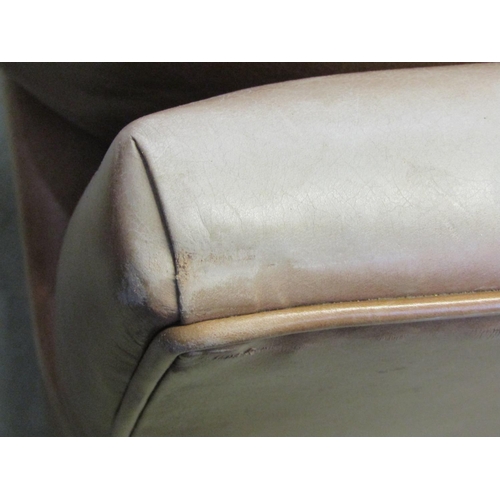 1375 - A Sofa Workshop contemporary low deep seated light brown leather upholstered sofa, loosely in the Ho... 