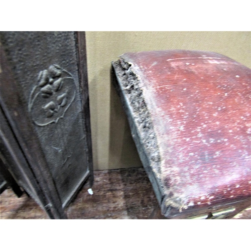 1616 - An arts and crafts hammered copper club fender with further applied brass detail, the corner seats u... 