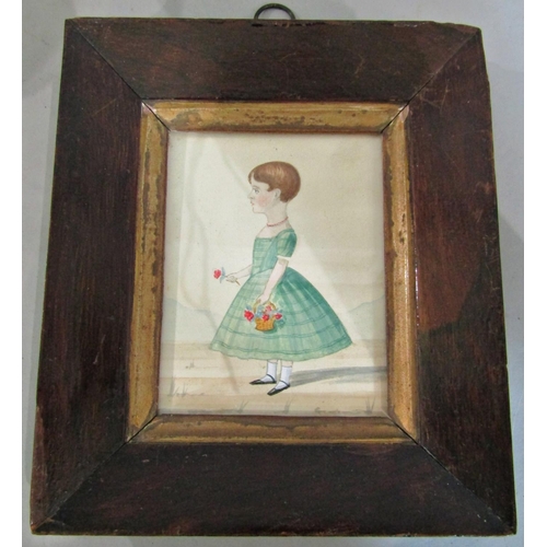 978 - 'Antoinette Alessio' (Primitive, American School, c.1830), watercolour on paper, titled and dated ve... 