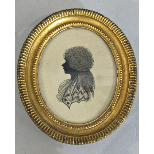 984 - Attributed to Isabella Betham (1753-1825) - Silhouette portrait of a lady wearing riding jacket with... 