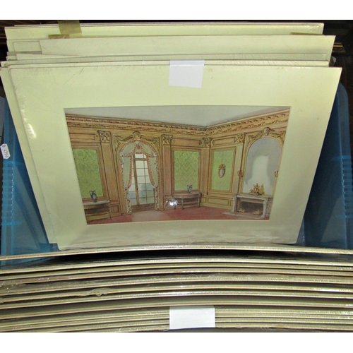 988 - Twenty-nine mounted prints of French interiors, approx. 23 x 35 cm (29)