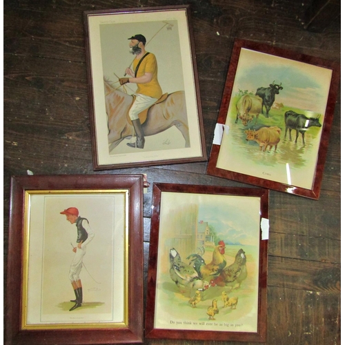 989 - Twenty-four prints and lithographs to include: Vanity Fair lithograph the Earl of Harrington; five '... 