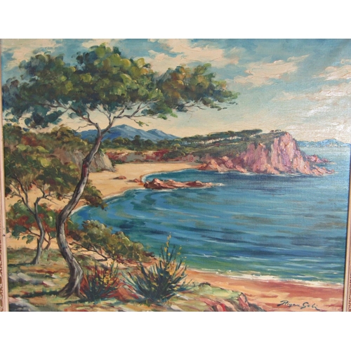 991 - Two 20th century oil paintings of coastal scenes to include: Rigau Geli - 'Playa de sa Conca Costa B... 