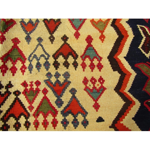 1805 - South west Persian Qashgai kilim brightly coloured repeating geometric patterns, 257cm x 156cm appro... 