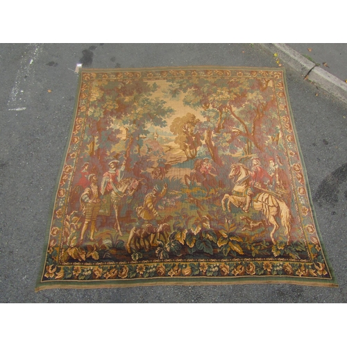 1811 - A tapestry wall hanging depicting a hunting scene, 200cm x 200cm approx