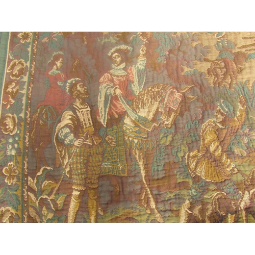 1811 - A tapestry wall hanging depicting a hunting scene, 200cm x 200cm approx