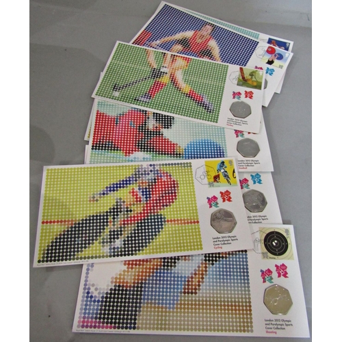 1680 - The boxed London 2012 Olympic and Paralympic Sports cover collection containing twenty four 50p coin... 