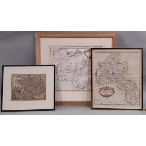 953 - Three hand-coloured engravings of maps to include: Georg Matthäus Suetter (1678-1757) - Gallia, Fran... 