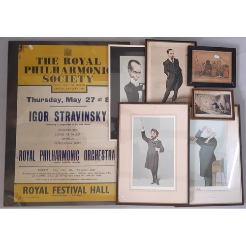 960 - Seven framed prints and posters to include: two Vanity Fair Spy lithographs 'Crystal Palace' and ' Q... 