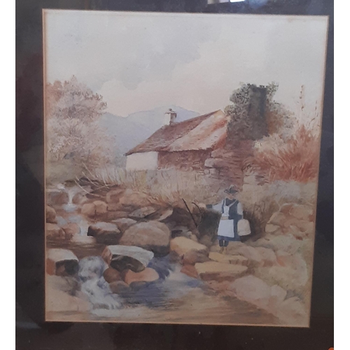 964 - Four framed watercolours of country scenes (19/20th century), to include: A. R. Williams, House by s... 