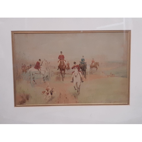 965 - Eleven hunting themed prints to include: 'Afternoon, Foxhunting', hand-coloured engraving by Jeakes,... 