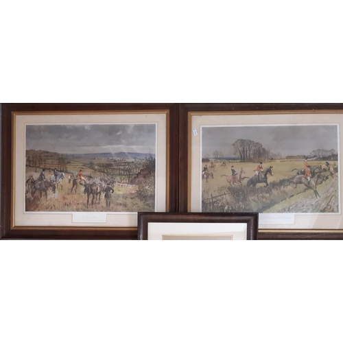 965 - Eleven hunting themed prints to include: 'Afternoon, Foxhunting', hand-coloured engraving by Jeakes,... 