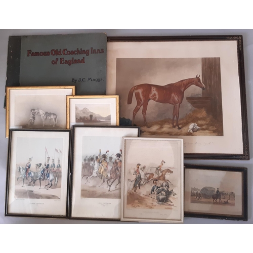 966 - Twelve equestrian and military themed engravings and prints to include: After Harry Hall (1814-1882)... 