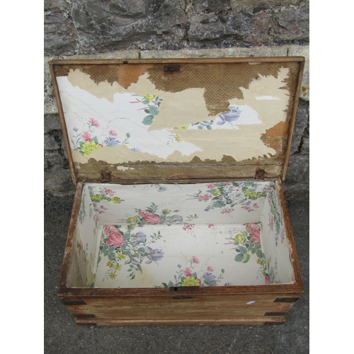 1422 - Three antique pine blanket boxes of varying size and design, the largest 94cm wide x 54cm deep x 49c... 