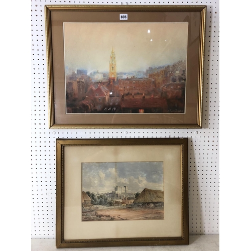 835 - Two artworks to include: A. Ruskin-Browne (20th century)- 'Morning Light, Bristol', pastel on paper,... 