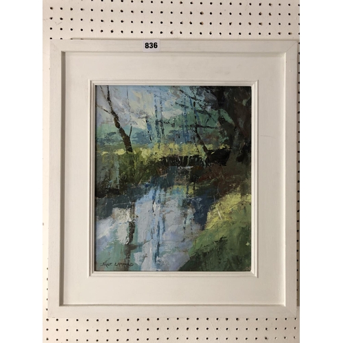 836 - Jane Lampard (local interest, contemporary) - 'Little Avon, Damery, Nr Wotton-under-Edge', oil on ca... 