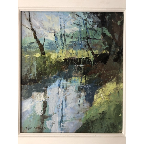 836 - Jane Lampard (local interest, contemporary) - 'Little Avon, Damery, Nr Wotton-under-Edge', oil on ca... 