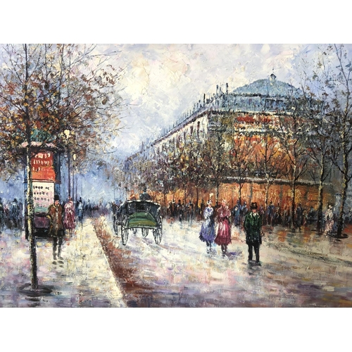 840 - P. Sanchez - Paris scene, oil on canvas, signed lower right, 61 x 92 cm, framed