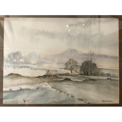 843 - Five framed watercolours on paper to include: Vernon Holmes (20th century) - 'The Goat Farm', signed... 