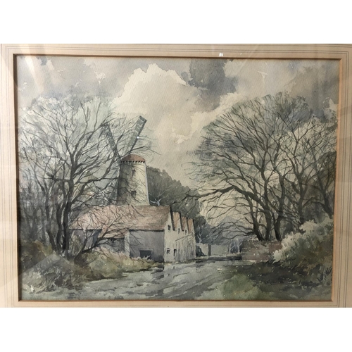 843 - Five framed watercolours on paper to include: Vernon Holmes (20th century) - 'The Goat Farm', signed... 