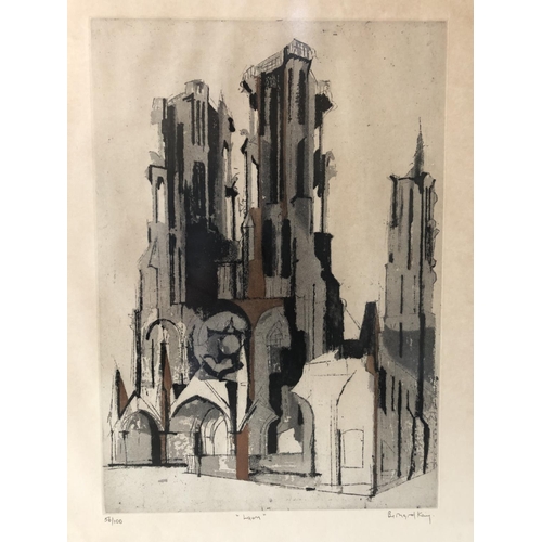 905 - Bernard Kay (b.1927) - 'Laon', limited edition etching in colours, signed, titled and numbered (56/1... 