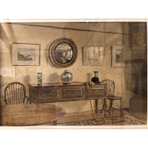 924 - Berenger Benger (1868-1935) - Interior study, watercolour on paper, signed lower left, 25 x 35 cm, m... 