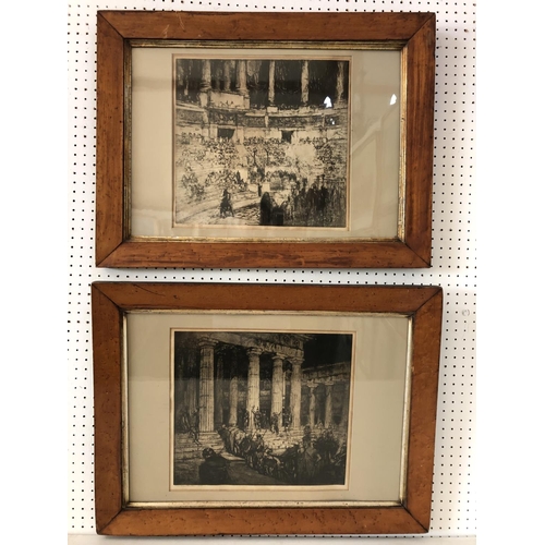 926 - After William Walcot (1874-1943) - Two prints from etchings in matching burr frames, each described ... 