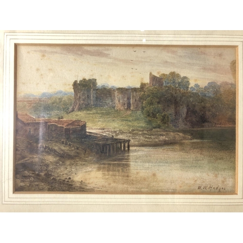 943 - W. W. Hodges (19th century school) - 'Pembroke Castle', watercolour on paper, signed lower right, 14... 