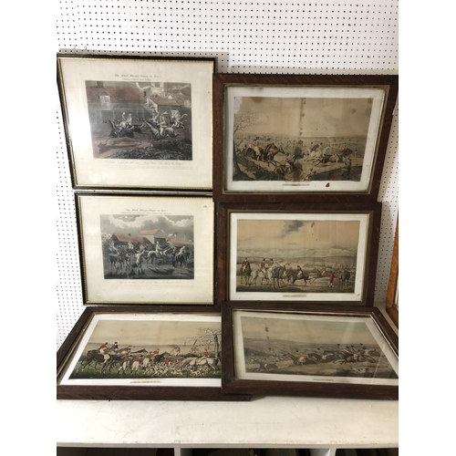 947 - Six framed hunting themed prints to include: Thomas Fielding (1758-1820), after Henry Thomas Alken (... 