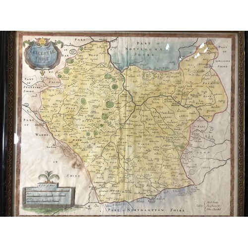 948 - Four hand coloured maps to include: Robert Morden (c.1650-1703), 'Leicestershire' engraving on paper... 