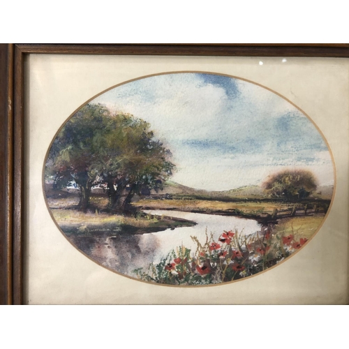 949 - Five framed watercolour paintings (19/20th century) to include: Village scene with man and dog, unsi... 